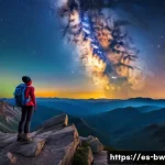 천문 관광의 디지털 마케팅 전략 - The "Wow" Factor: Milky Way Awe**

"A wide-angle, cinematic photograph of a lone individual, a young...