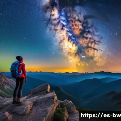 천문 관광의 디지털 마케팅 전략 - The "Wow" Factor: Milky Way Awe**

"A wide-angle, cinematic photograph of a lone individual, a young...