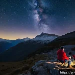 별 관측 투어의 성공 전략 - A serene nighttime scene in the Parque Nacional de Ordesa y Monte Perdido, Spain, featuring a family...