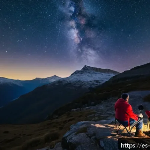 별 관측 투어의 성공 전략 - A serene nighttime scene in the Parque Nacional de Ordesa y Monte Perdido, Spain, featuring a family...